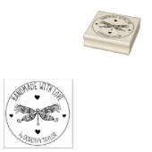 Cute Dragonfly Handmade with love Rubberstempel (Gestempeld)