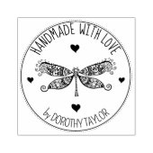 Cute Dragonfly Handmade with love Rubberstempel (Afrduk)