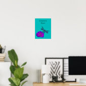 Cute Dragonfly Kids Room Personalized  Poster (Thuiskantoor)