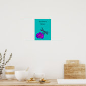 Cute Dragonfly Kids Room Personalized  Poster (Keuken)
