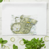 Cute Dragonfly & Lilly Pad Kitchen Cloth Theedoek (Gevouwen)