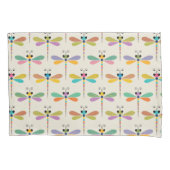 Cute Dragonfly Pattern on Cream Kussensloop (Voorkant)