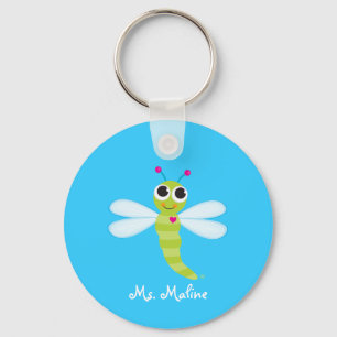 Cute Dragonfly Sleutelhanger - Gepersonaliseerd