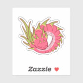 Cute Dragonfruit Dragon Sweet Sleeping Baby Sticker (Vel)