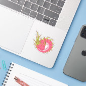 Cute Dragonfruit Dragon Sweet Sleeping Baby Sticker (Laptop met iPhone)