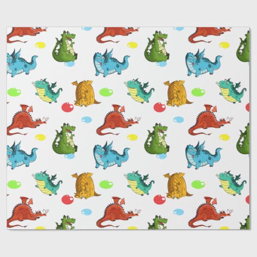 Cute Dragons Cadeaupapier (Vlak)