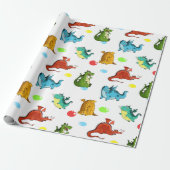 Cute Dragons Cadeaupapier (Uitgerold)