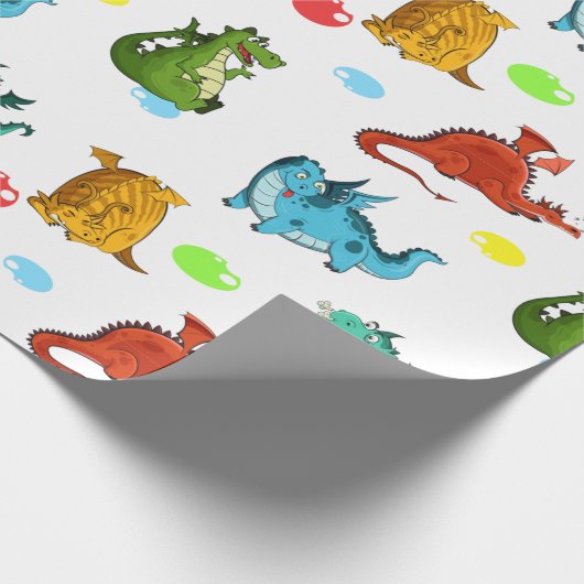 Cute Dragons Cadeaupapier (Hoek)