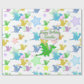 Cute Dragons Patroon Cadeaupapier (Vlak)