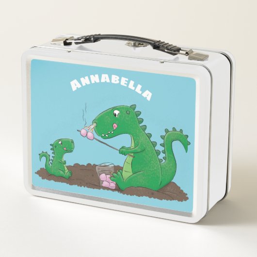 Cute dragons roasting marshmallows cartoon (Achterkant)