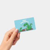 Cute dragons roasting marshmallows cartoon badge (Handheld)