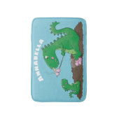 Cute dragons roasting marshmallows cartoon badmat (Voorkant Verticaal)