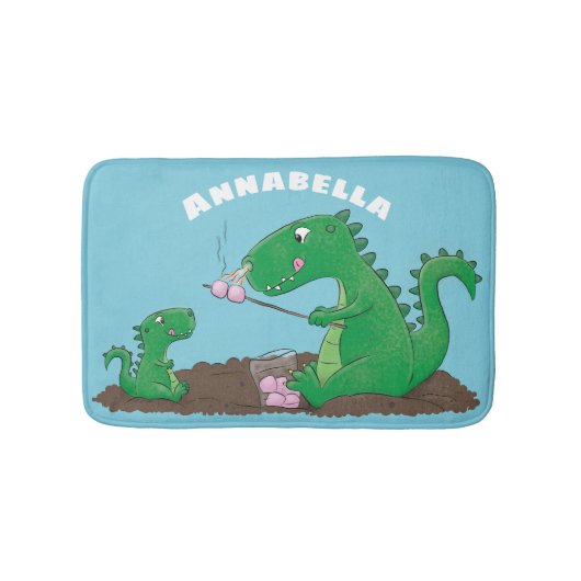 Cute dragons roasting marshmallows cartoon badmat (Voorkant)