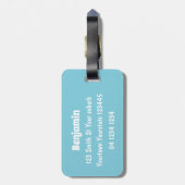 Cute dragons roasting marshmallows cartoon bagagelabel (Achterkant verticaal)