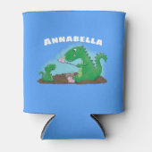 Cute dragons roasting marshmallows cartoon blikjeskoeler (Voorkant)