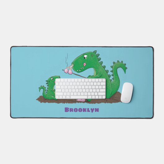 Cute dragons roasting marshmallows cartoon bureaumat (Keyboard & Muis)