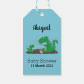 Cute dragons roasting marshmallows cartoon cadeaulabel (Achterkant)