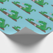 Cute dragons roasting marshmallows cartoon cadeaupapier (Hoek)