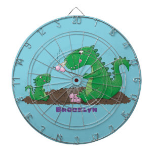 Cute dragons roasting marshmallows cartoon dartbord
