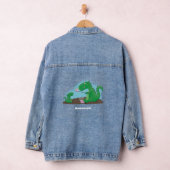 Cute dragons roasting marshmallows cartoon denim jacket (Hangar)