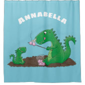 Cute dragons roasting marshmallows cartoon douchegordijn (Voorkant)