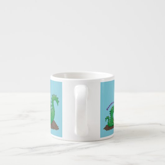 Cute dragons roasting marshmallows cartoon espresso kop (Achterkant)