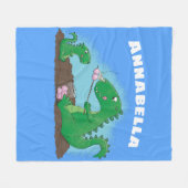 Cute dragons roasting marshmallows cartoon fleece deken (Voorkant (Horizontaal))