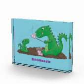 Cute dragons roasting marshmallows cartoon fotoblokken (Rechts)