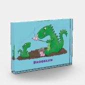 Cute dragons roasting marshmallows cartoon fotoblokken (Links)