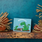Cute dragons roasting marshmallows cartoon fotoplaat (Zijkant)