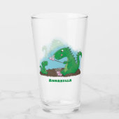 Cute dragons roasting marshmallows cartoon glas (Achterkant)