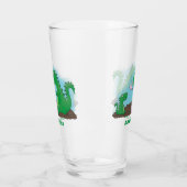Cute dragons roasting marshmallows cartoon glas (Links)