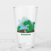 Cute dragons roasting marshmallows cartoon glas (Voorkant)