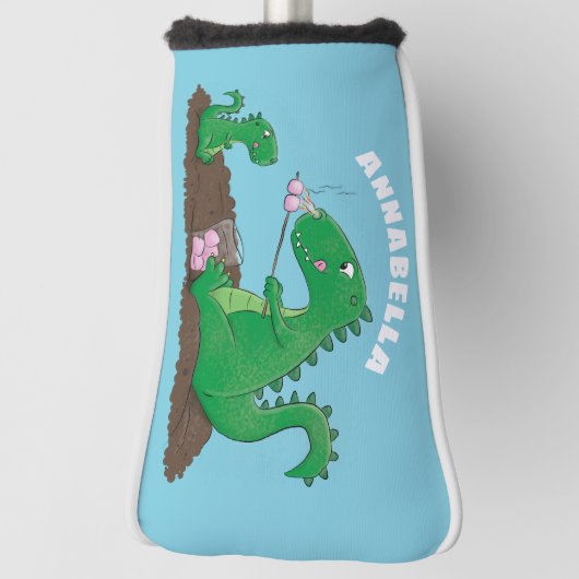 Cute dragons roasting marshmallows cartoon golfheadcover (Draai 90)