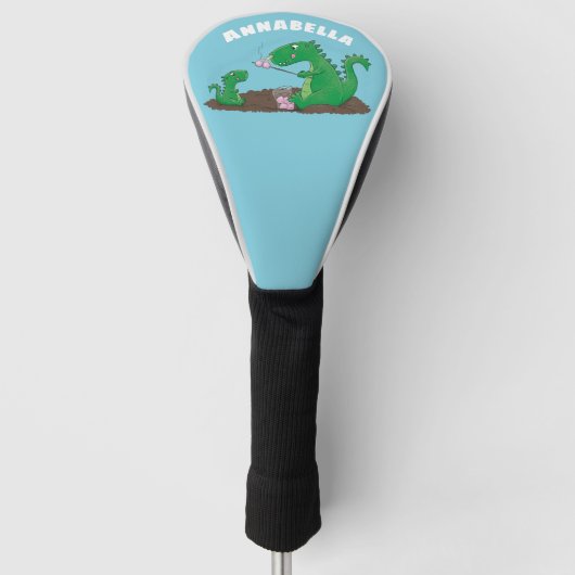 Cute dragons roasting marshmallows cartoon golfheadcover (Voorkant)