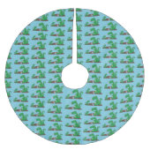 Cute dragons roasting marshmallows cartoon kerstboom rok (Voorkant)