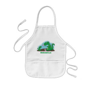 Cute dragons roasting marshmallows cartoon kinder schort