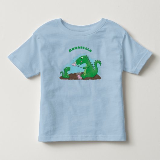 Cute dragons roasting marshmallows cartoon kinder shirts (Voorkant)