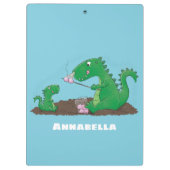 Cute dragons roasting marshmallows cartoon klembord (Achterkant)