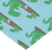 Cute dragons roasting marshmallows cartoon korte tafelloper (Hoek)