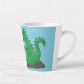 Cute dragons roasting marshmallows cartoon latte mok (Rechts)