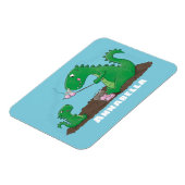 Cute dragons roasting marshmallows cartoon magneet (Linkerzijde)