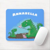 Cute dragons roasting marshmallows cartoon muismat (Met muis)