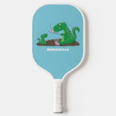 Cute dragons roasting marshmallows cartoon pickleball paddle (Voorkant)