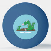 Cute dragons roasting marshmallows cartoon pingpongbal (Achterkant)