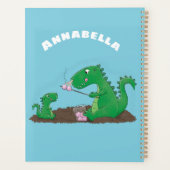 Cute dragons roasting marshmallows cartoon planner (Achterkant)