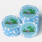 Cute dragons roasting marshmallows cartoon poker chips (Opstapeling)