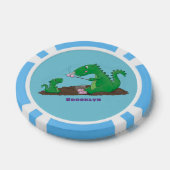 Cute dragons roasting marshmallows cartoon poker chips (Enkel)