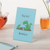 Cute dragons roasting marshmallows cartoon reclamebord met voetstuk (Insitu)