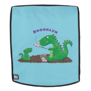 Cute dragons roasting marshmallows cartoon rugtassen